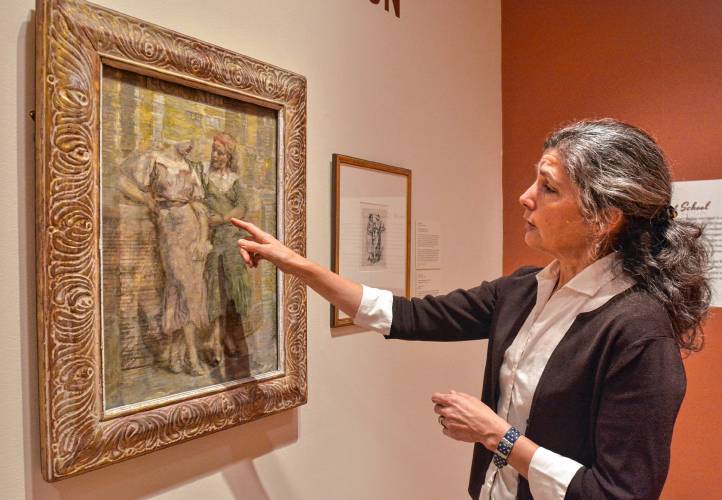 Karen Fisk with Isabel Bishop painting